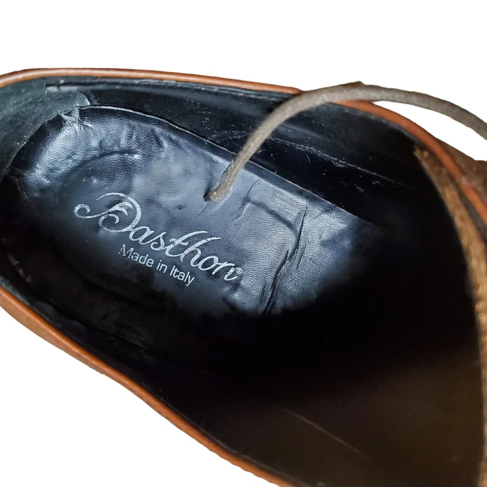 Dasthon‎ Mens Brown Leather Square Toe Oxford Dress Shoes Size US 10 EU 43